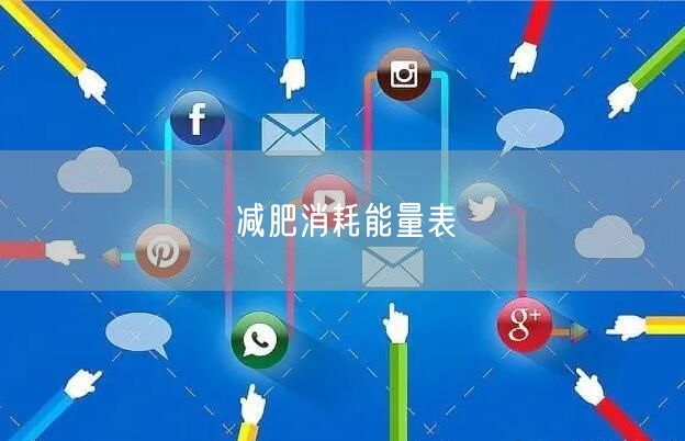 减肥消耗能量表