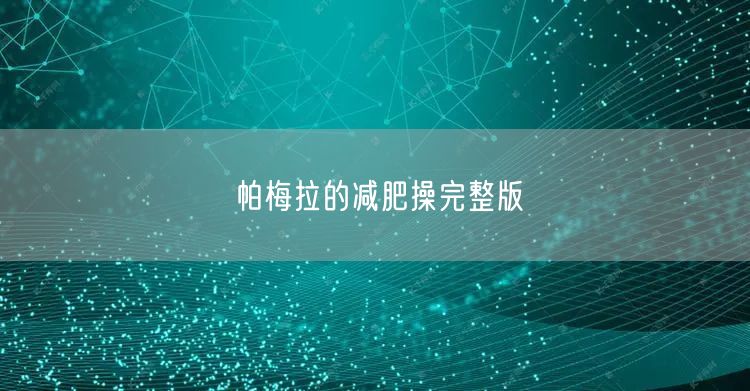 帕梅拉的减肥操完整版