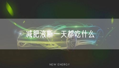 减肥液断一天都吃什么